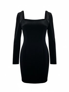 Vintage Hugo Buscati Black Velvet Mini Dress Size 4 Bolero Style Bodycon